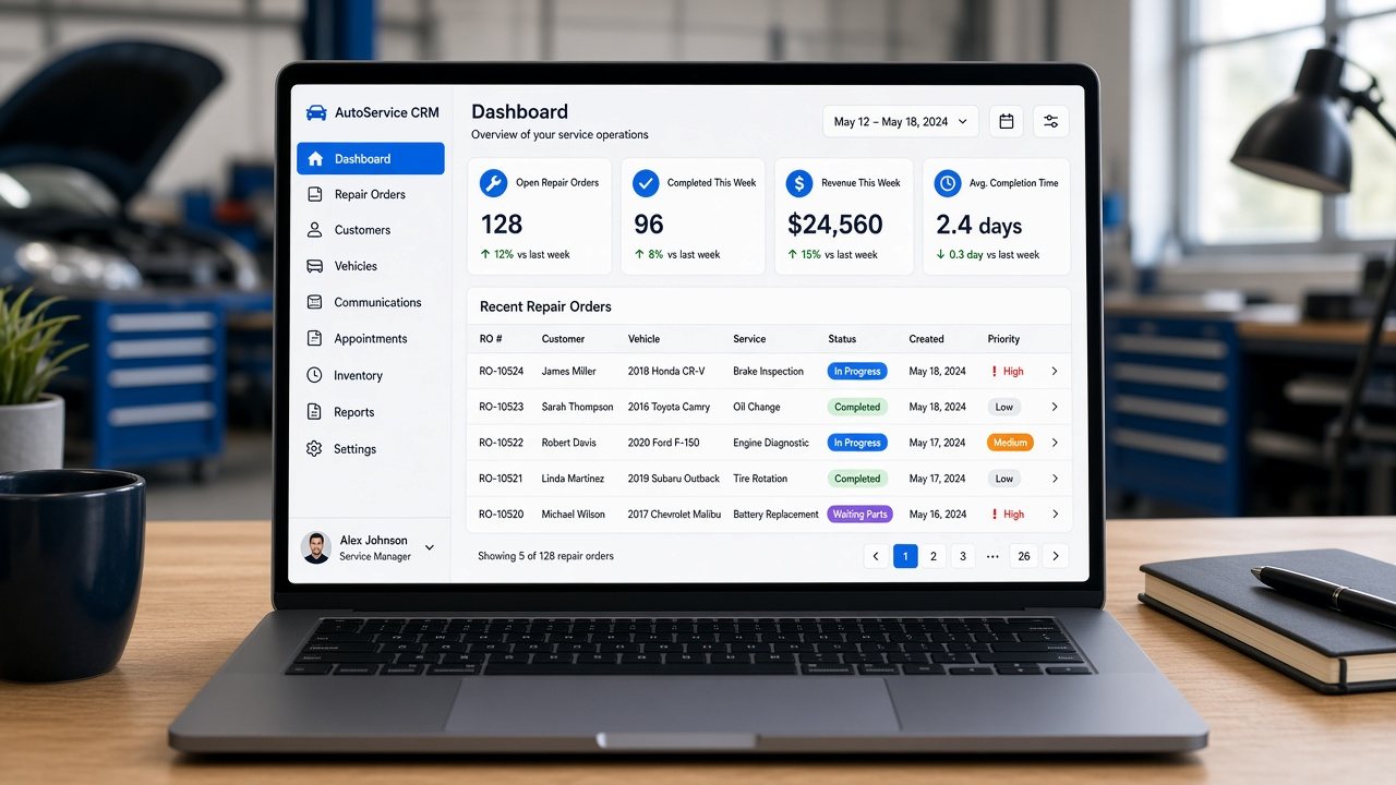 CRM «МоторПро» для автосервиса — готовый сайт