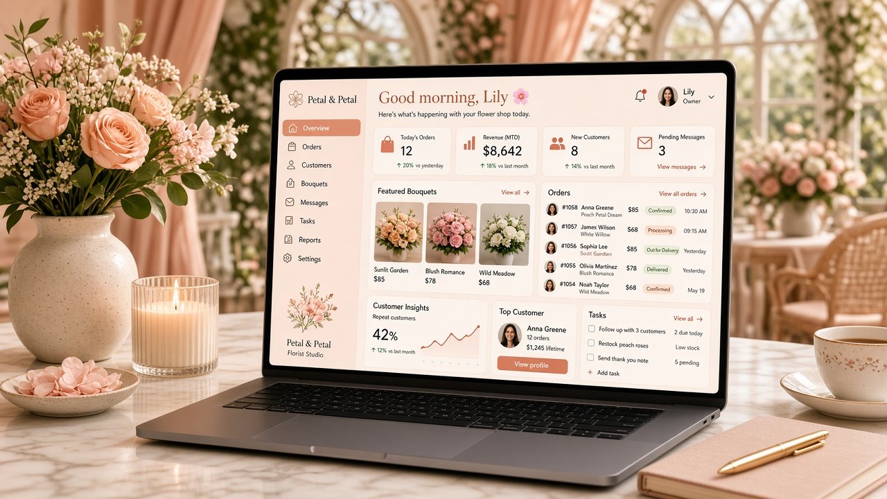 CRM цветочного павильона «Тайничок» — готовый сайт с админкой